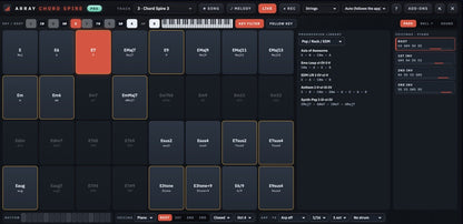 Chord Spire chords and melody writer