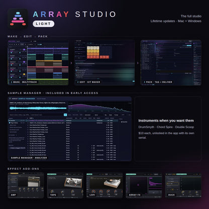 Array Studio Light: Make, Edit, Pack, Sample Manager and effect add-ons