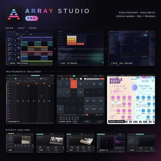 Array Studio Pro: Make, Edit, Pack, instruments and effect add-ons