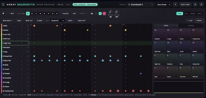 DrumSmyth pattern grid and pads